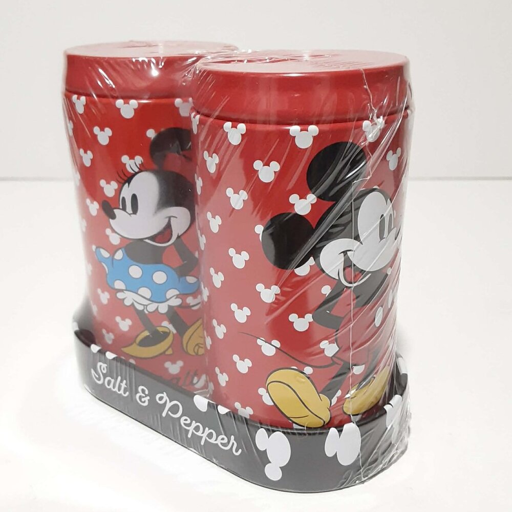 Mickey and Minnie Salt & Pepper Shakers ~ Tin ~ Disney - NEW